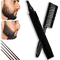 Kit De BolíGrafo De Relleno De Barba- Relleno De LáPiz Y Cepillo De Barba para Hombres- A Prueba De Agua- Cobertura…
